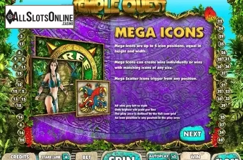 Paytable 2. Temple Quest from Big Time Gaming