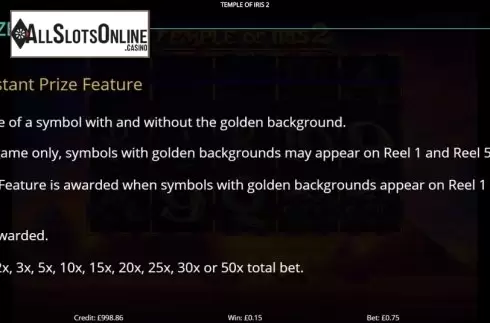 Feature screen 1. Temple of Iris 2 from Eyecon