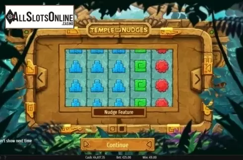 Start Screen . Temple of Nudges from NetEnt
