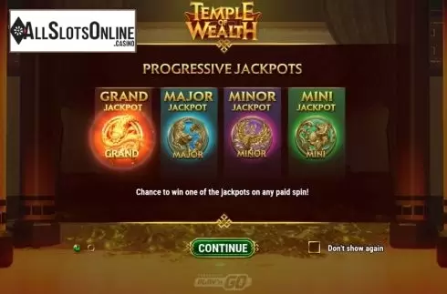 Start Screen 1. Temple of Wealth from Play'n Go