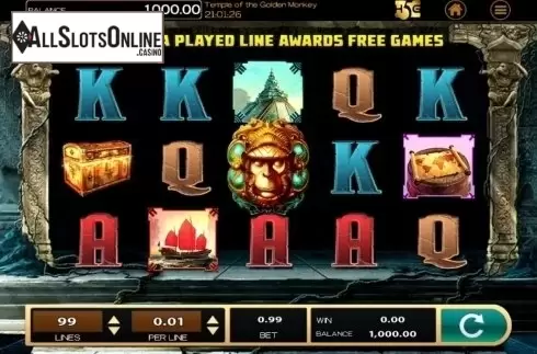 Reel Screen. Temple of the Golden Monkey from High 5 Games
