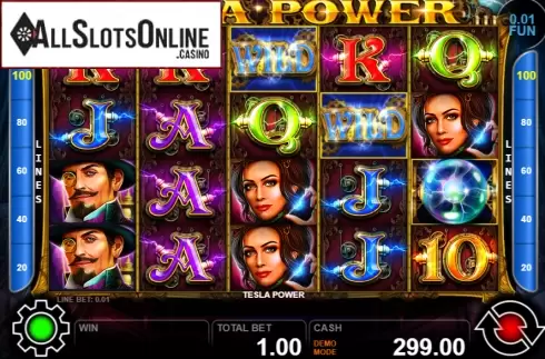 Win screen 1. Tesla Power from Casino Technology