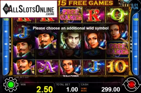 Win screen 2. Tesla Power from Casino Technology