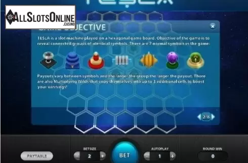 Paytable 2. Tesla (Relax) from Relax Gaming
