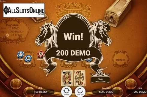 Win screen 3. Texas Holdem Bonus from Evoplay Entertainment