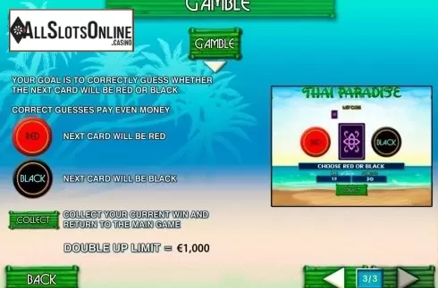 Paytable 4. Thai Paradise from Playtech