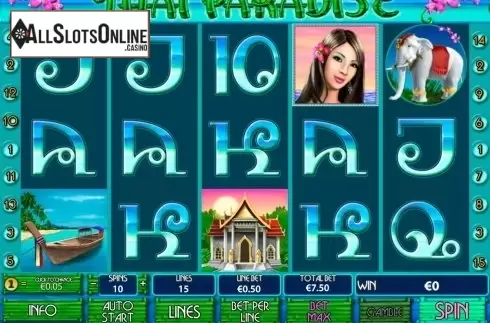 Game Workflow screen. Thai Paradise from Playtech