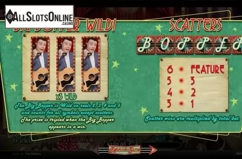 Paytable . The Big Bopper from RTG