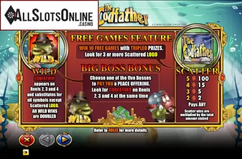 Paytable 1. The Cod Father from NextGen