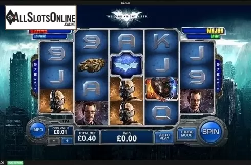 Reels screen. The Dark Knight Rises (Playtech) from Playtech