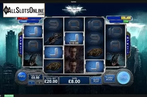 Game workflow 2. The Dark Knight Rises (Playtech) from Playtech