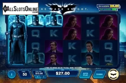 Win screen. The Dark Knight (Playtech) from Playtech