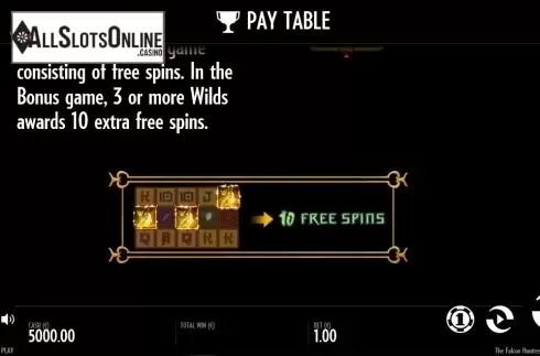 Paytable 2. The Falcon Huntress from Thunderkick