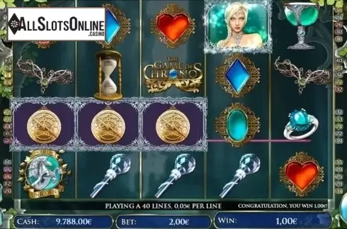 Win screen. The Game of Chronos Unicorn from R. Franco