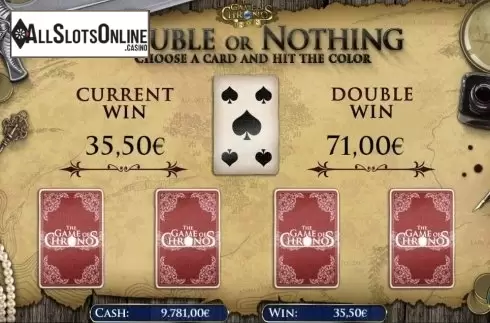 Double Up screen. The Game of Chronos Unicorn from R. Franco