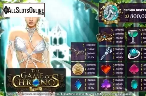 Paytable 1. The Game of Chronos Unicorn from R. Franco