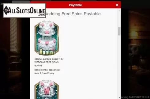 Paytable 3. The Godfather from Gamesys