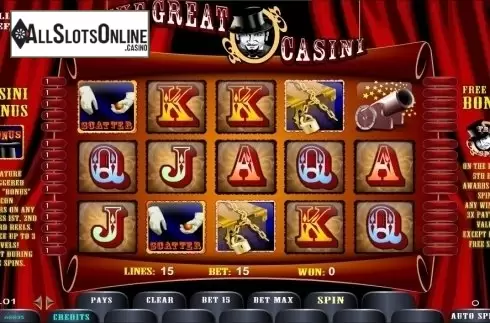 Game Workflow screen . The Great Casini from TOP TREND GAMING