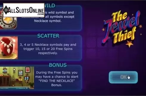 Screen 1. The Jewel Thief from Sigma Gaming