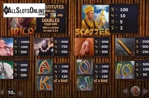 Paytable 1. The Journey West from TOP TREND GAMING