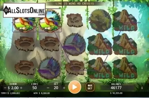 Reel screen. The King of Dinosaurs from KA Gaming