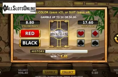 Gamble. The Legend of Hercules from Hurricane Games