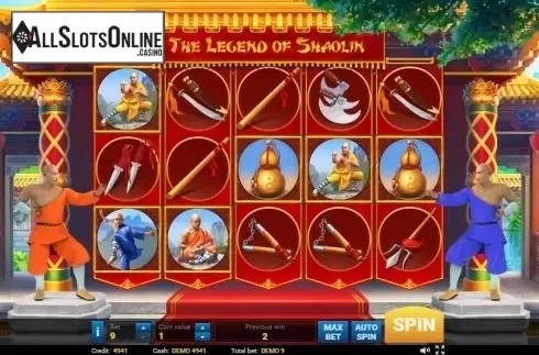 Reel screen. The Legend of Shaolin from Evoplay Entertainment