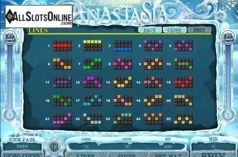 Screen5. The Lost Princess Anastasia from Microgaming