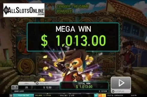 Mega win screen. The Master Cat (Leander) from Leander Games