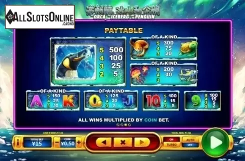 Paytable 3. The Orca, the Iceberg and the Penguin from Skywind Group