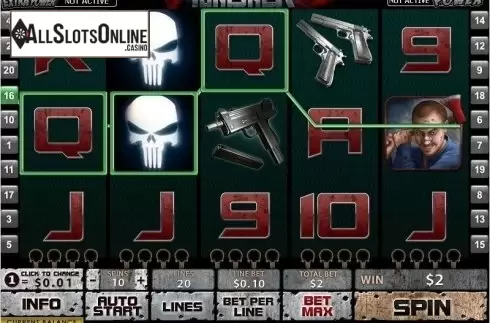 Win Screen. The Punisher from Playtech