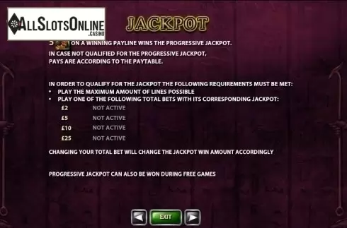 Paytable 3. The Pyramid of Ramesses (Playtech) from Playtech