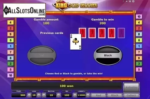 Gamble game 2. The Real King Gold Records from Novomatic