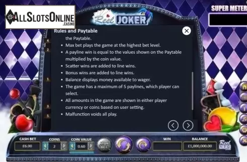 Game Rules 2. The Reel Joker from ReelNRG