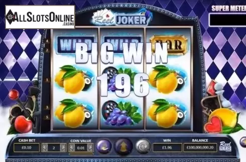 Win Screen. The Reel Joker from ReelNRG