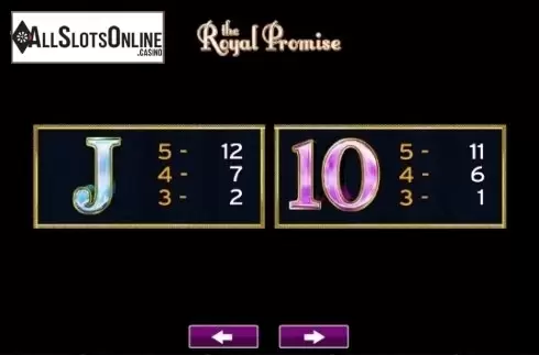 Paytable 4. The Royal Promise from High 5 Games