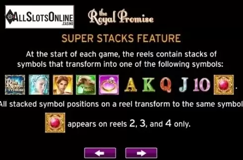 Paytable 5. The Royal Promise from High 5 Games