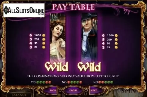 Paytable 4. The Secret of the Opera from Red Rake