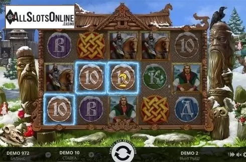 Win screen . The Slavs Winter from Evoplay Entertainment