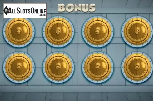 Bonus Game screen. The Vault Heist from FBM