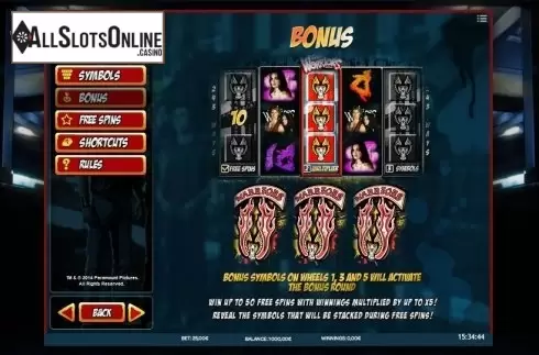 Paytable 2. The Warriors from iSoftBet