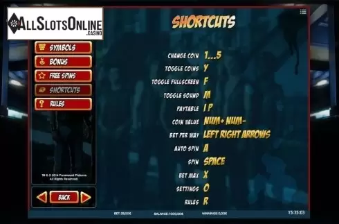 Paytable 4. The Warriors from iSoftBet
