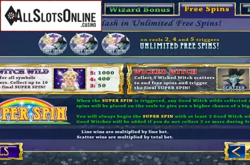 Screen6. The Winnings of Oz from Playtech