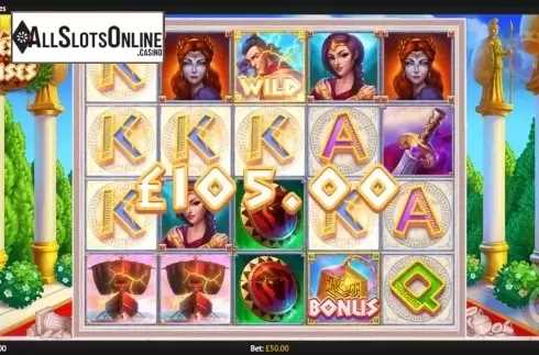 Win Screen 4. Theseus Rises from 1X2gaming