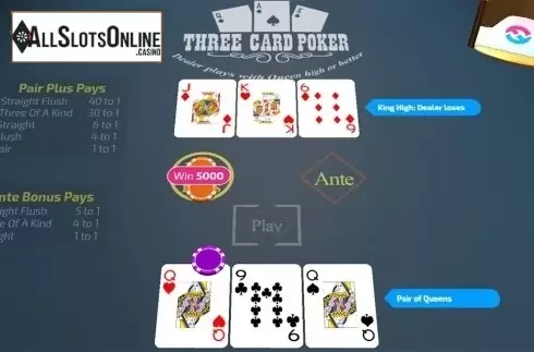 Win screen 2. Three Card Poker (FunFair) from FunFair