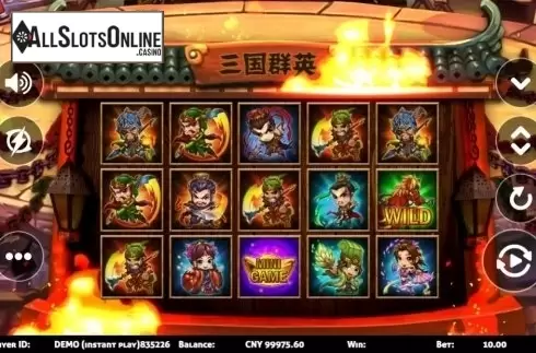 Reel Screen. Three Kingdoms (Triple Profits Games) from Triple Profits Games