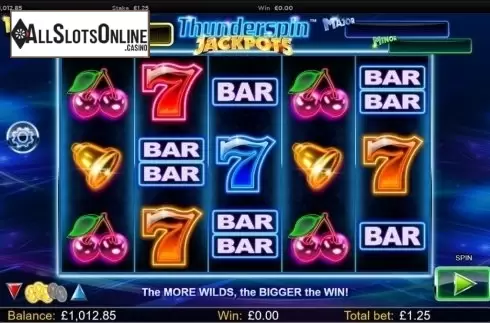 Game Workflow screen. Thunderspin Jackpots from NextGen