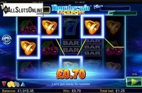 Low Win screen. Thunderspin Jackpots from NextGen