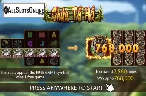 Start screen 1. Tiger Lord from Dragoon Soft