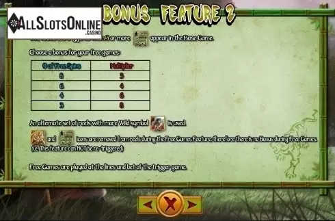 Paytable 5. Tiger Slayer from TOP TREND GAMING